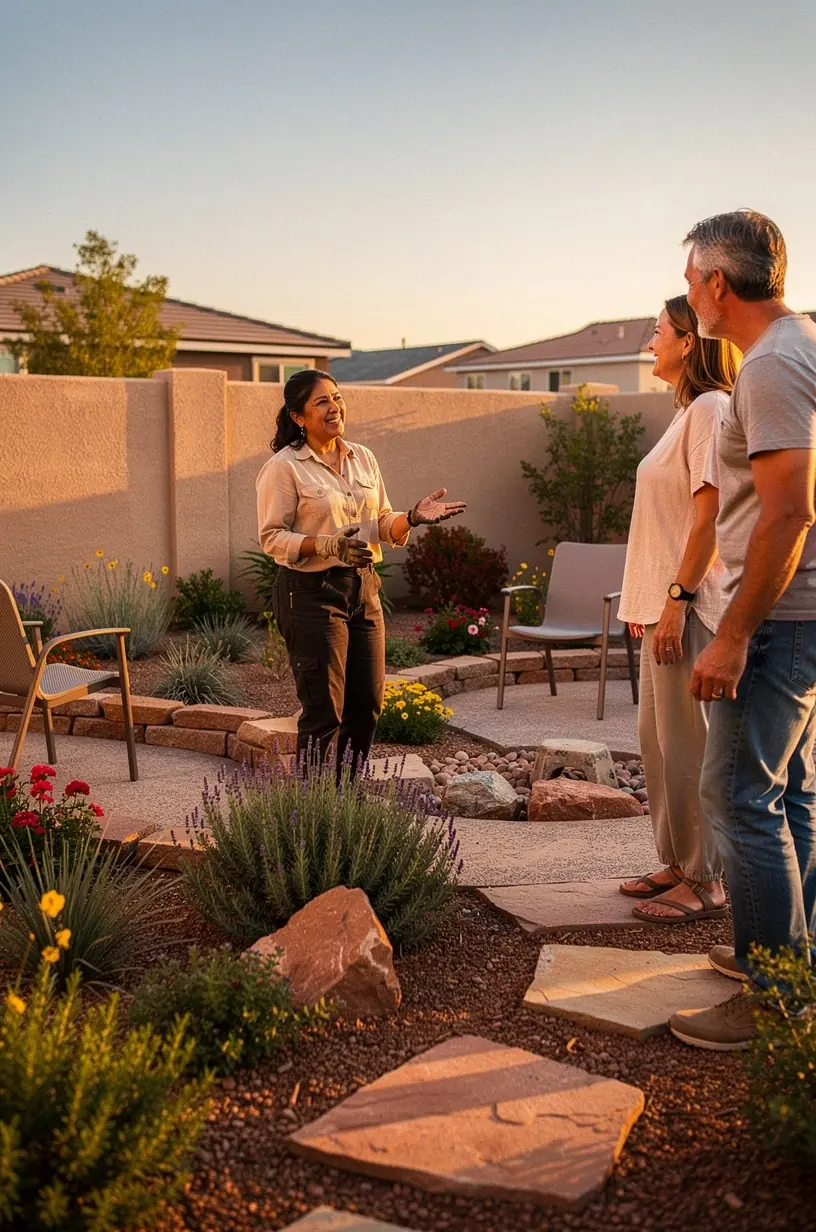 Gardener analyzing microclimates in diverse garden settings.