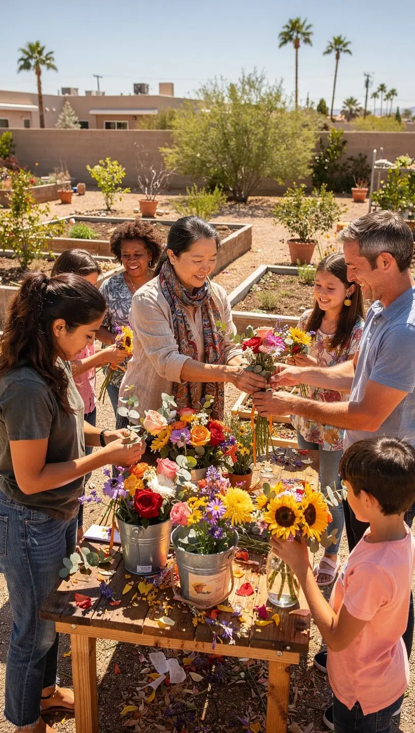 Gardener examining plant growth habits in a garden
